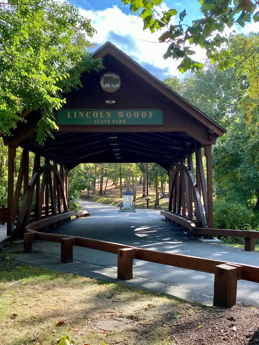 Covered bridge in Lincoln Woods