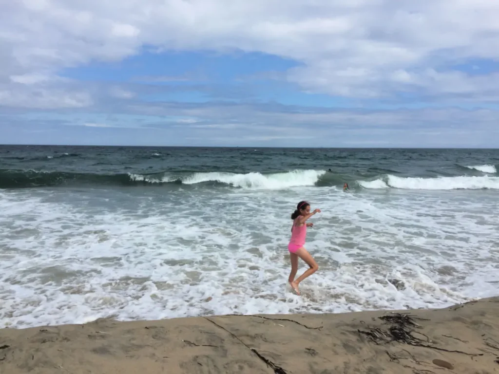Hannah on the beach on Block Island Scotch Beach