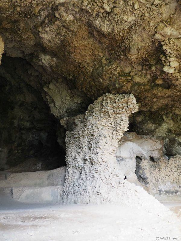 The cave is most often called the Grotta di Matermania although its is also known as the Grotta del Matrimonio or di Matrimonia. It is formed by a cavity roughly 30 meters long and 20 meters wide, with a median height of 10 meters. From the remains found within its interior it is not clear to which divinity the cave was dedicated in ancient times, although its use as a sacred place is certain. It is believed that the cult of the god Mitra might possibly have been practiced here, the associated rituals of which were almost always carried out in caves; or that of Cibele, goddess of nature, of animals and wild places.