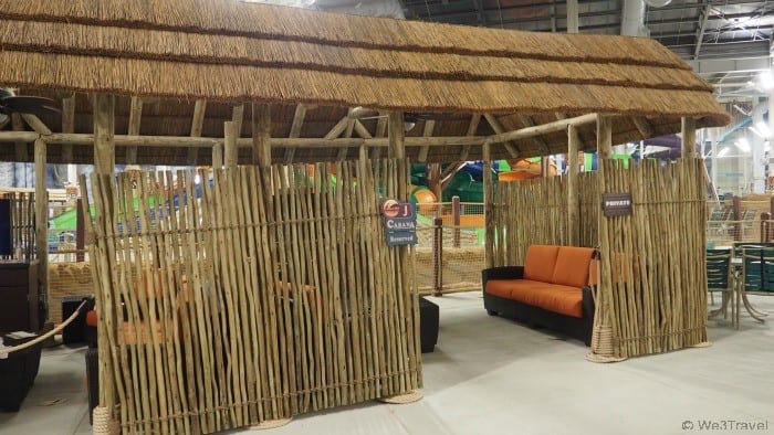 Private cabanas at the Kalahari resort