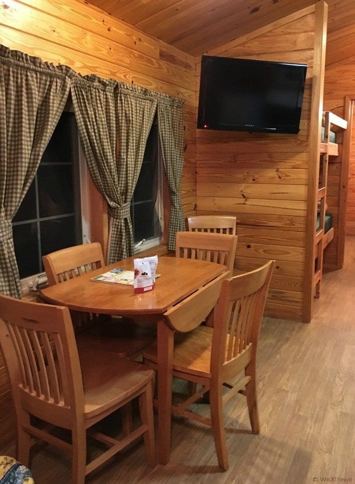 KOA Deluxe cabin eating area