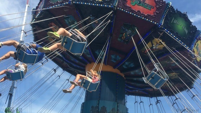 swings at Six Flags New England