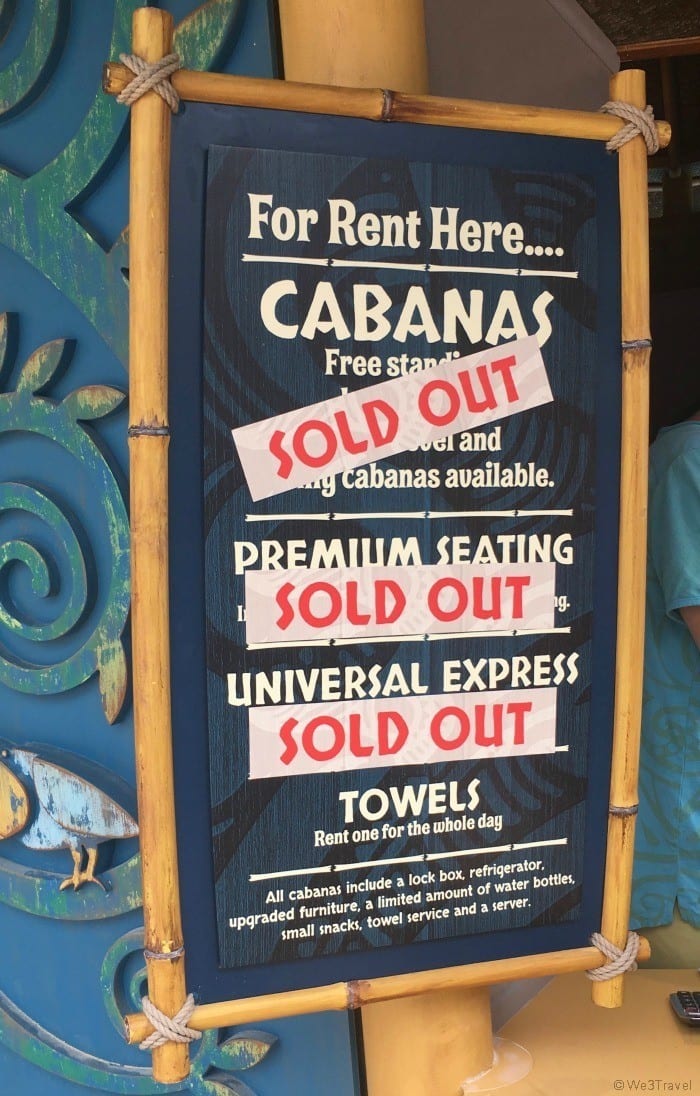 Volcano bay cabanas