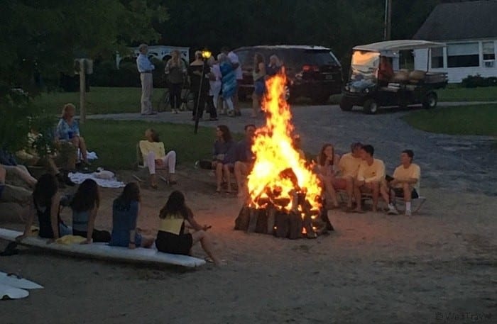 Basin Harbor bonfire