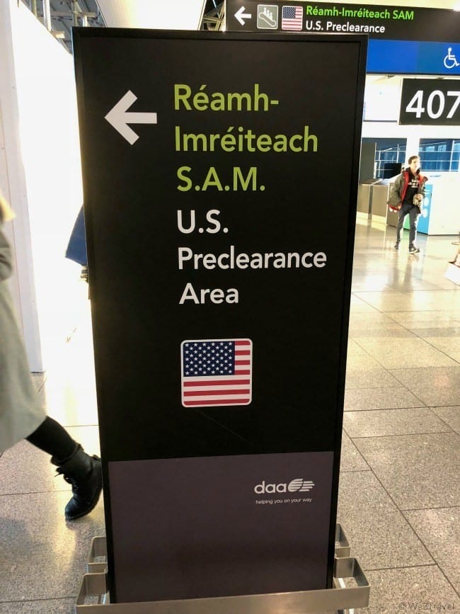 Dublin airport USA preclearance sign