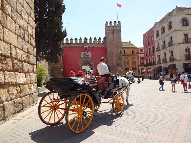 Seville, near the entrance to Royal Alcaz, Uniesco’s World Heritage site