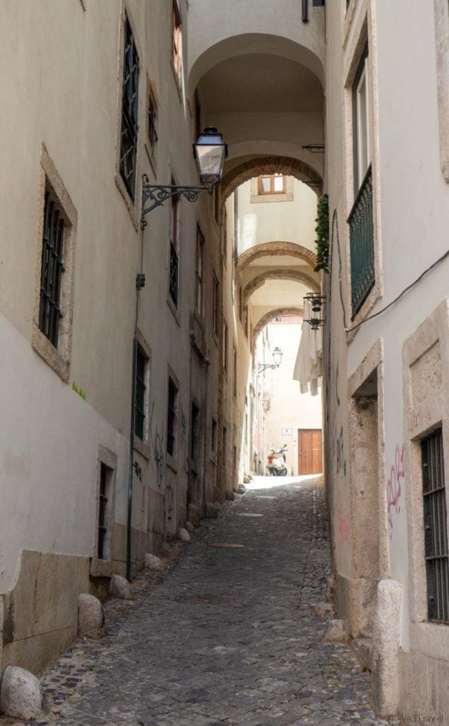Alfama alleyway in Lisbon