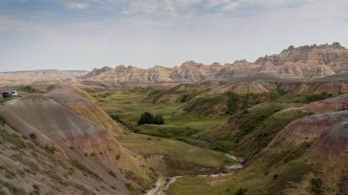 Badlands yellow mounds