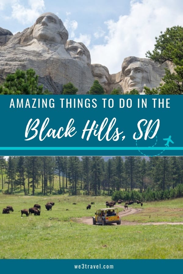 Fun things to do in the Black Hills of South Dakota (and the Badlands.) We lay out a day-by-day Black Hills itinerary including Devil's Tower, Historic Deadwood, Mount Rushmore, Crazy Horse, Custer State Park, Badlands National Park, and more. #southdakota #blackhills #badlands #mountrushmore #crazyhorse #USAtravel #familytravel