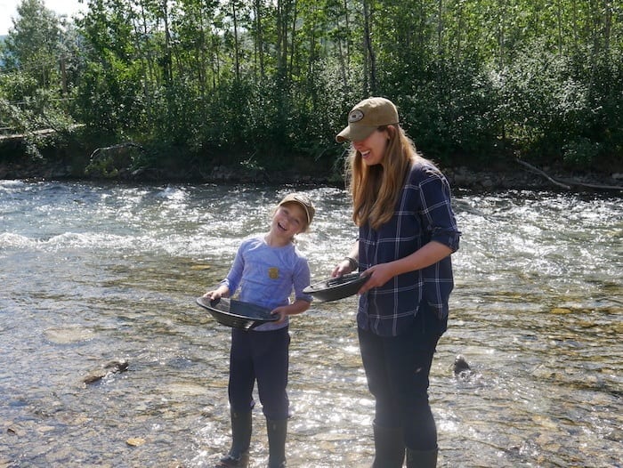 Gold panning in Denali