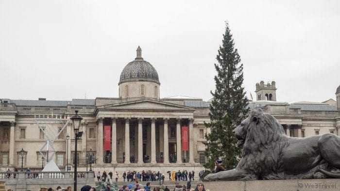 Trafalgar square at Christmas