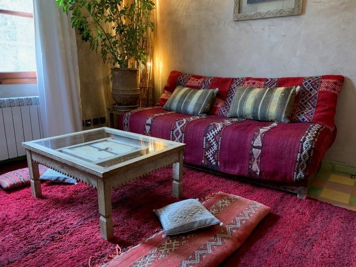 Living area in two-bedroom suite