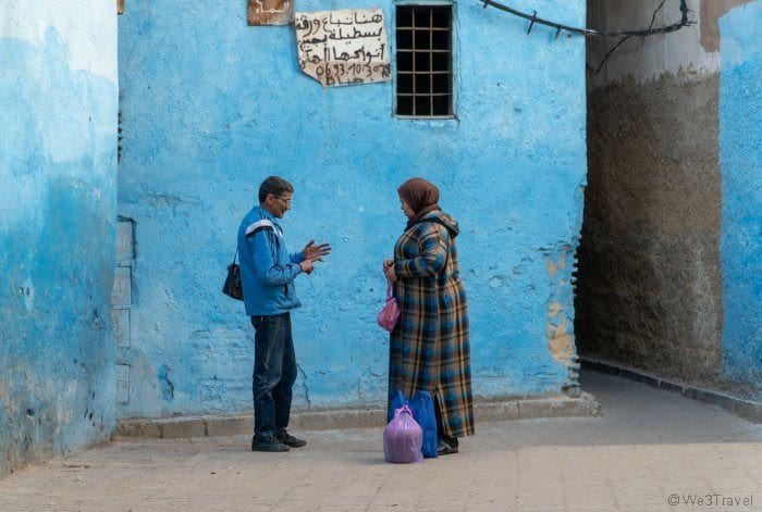 people talking in Fes medina