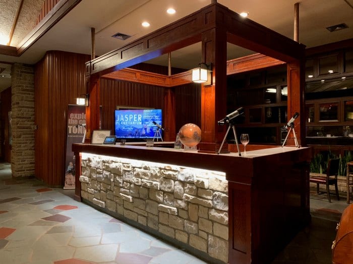 Jasper Planetarium desk in the Fairmont Jasper Park Lodge