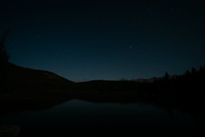 Pyramid Lake at night