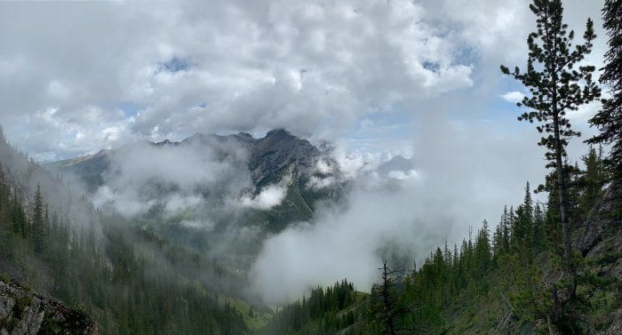 Mt Norquay in the clouds