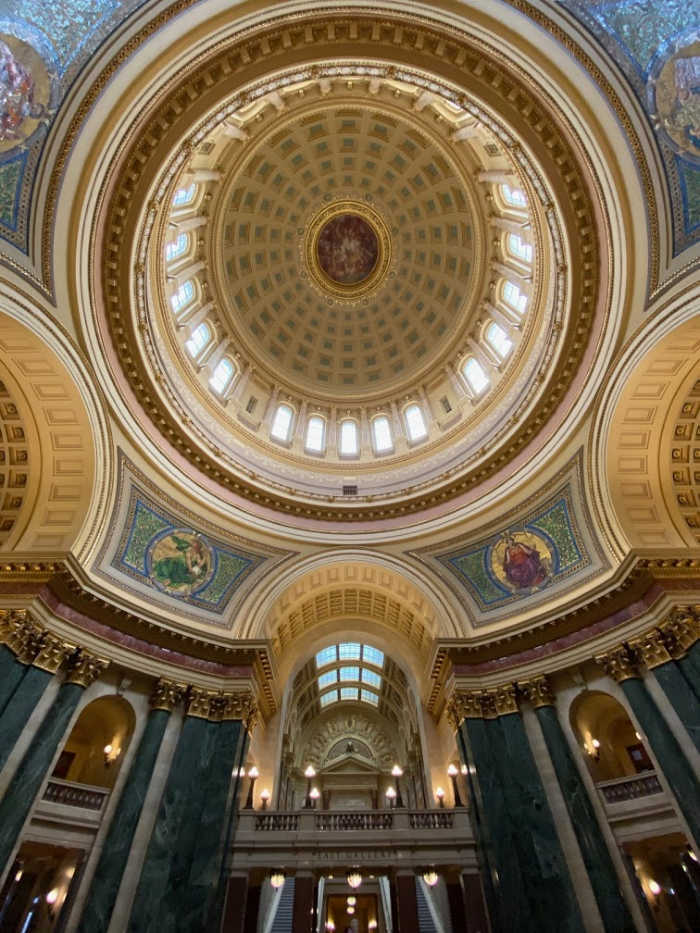Wisconsin state capitol dome from the inside