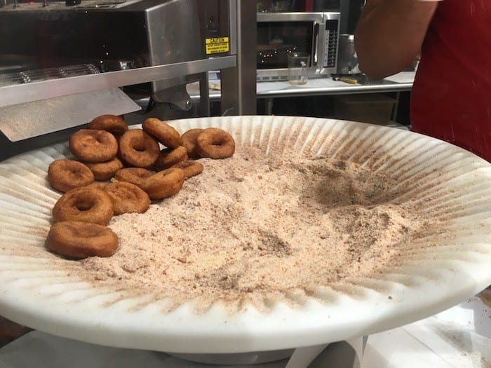 apple cider donuts in sugar