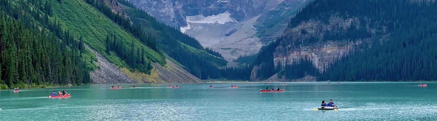 Canoes on Lake Louise