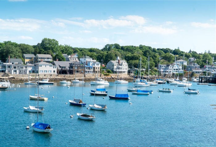 boats in Rockport Harbor