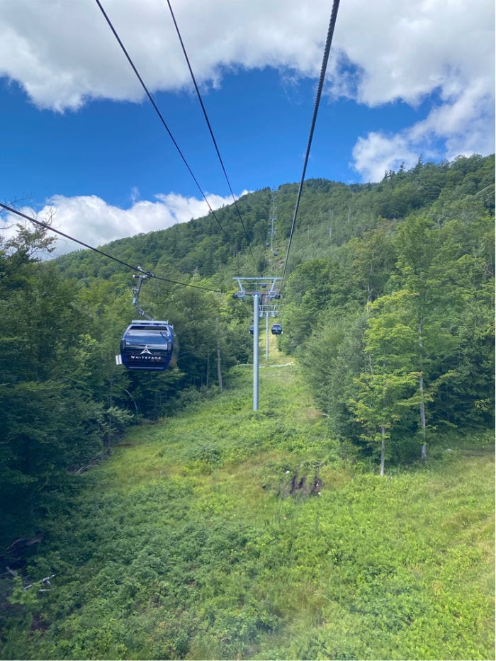 Whiteface cloudsplitter gondolas going up the mountain