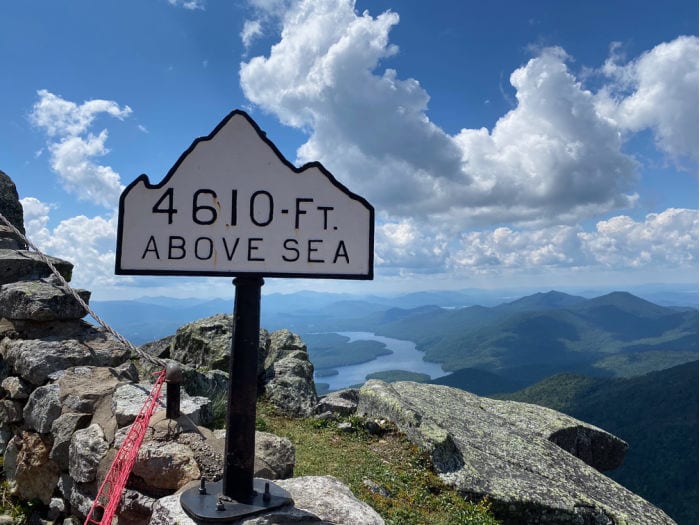 Whiteface 4610 feet above sea level sign
