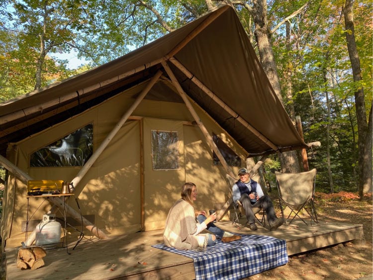 Huttopia White Mountains glamping tent