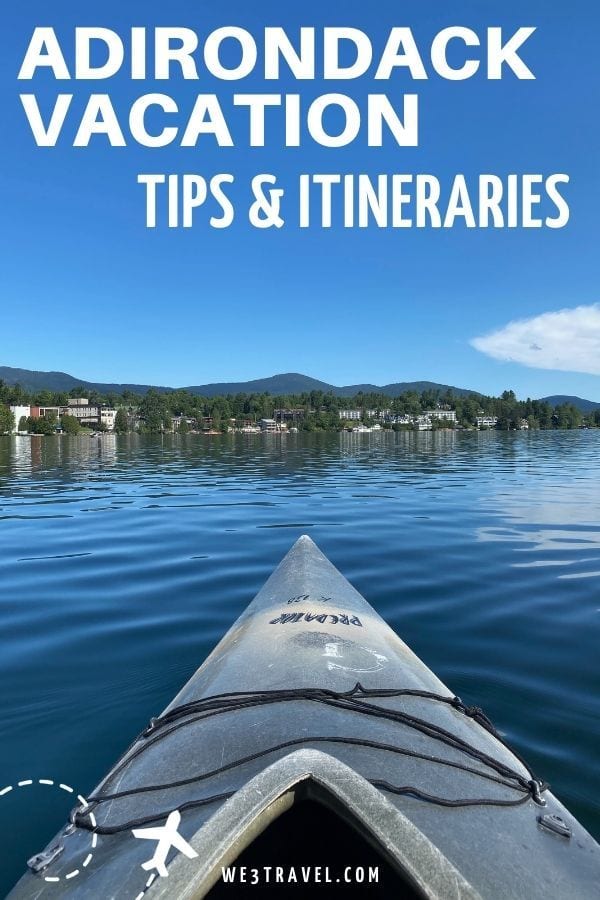 Adirondack vacation tips & itineraries kayak on Mirror Lake in Lake Placid