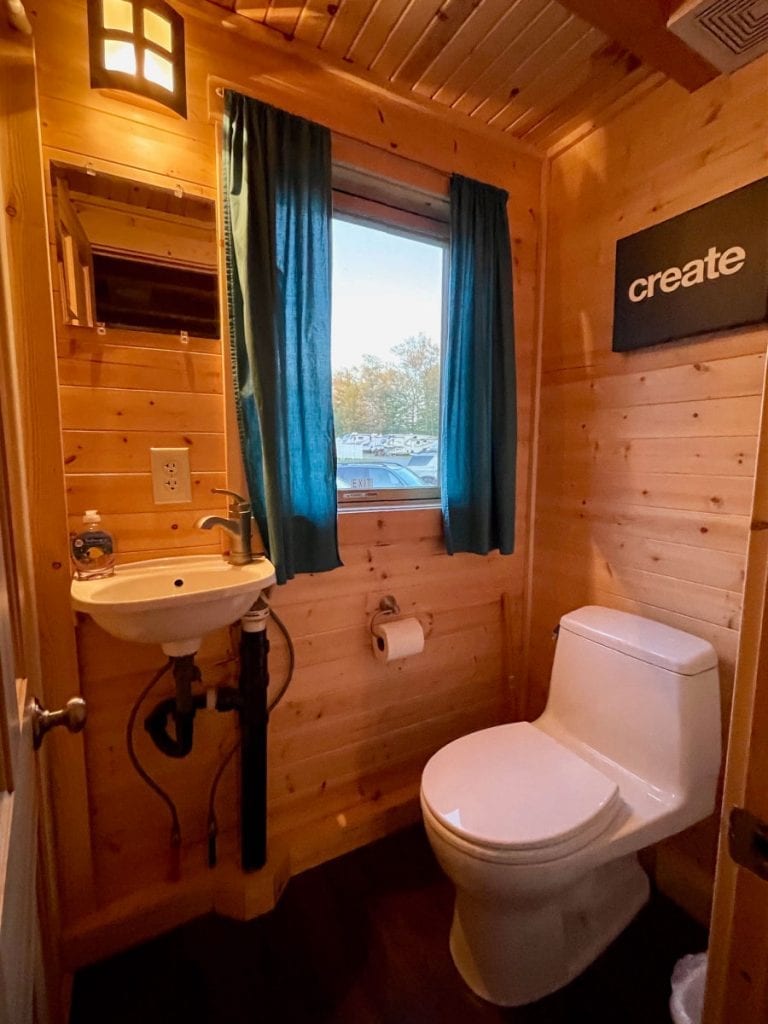 Emerson tiny house bathroom toilet