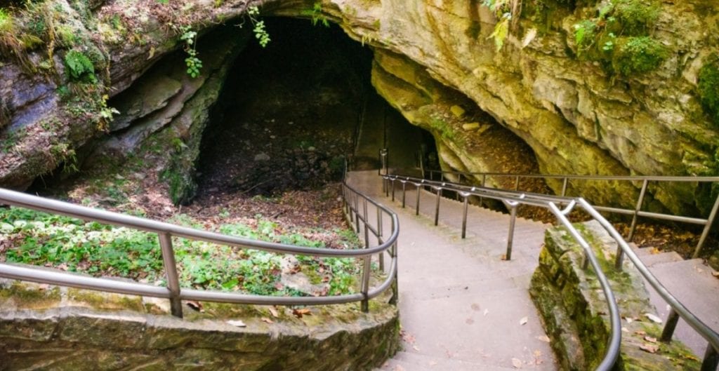 Stairs leading down into Mammoth Cave (Canva)
