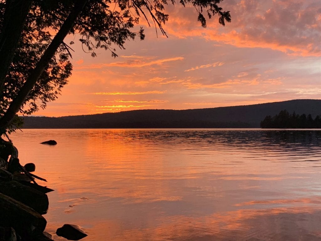 Sunset over Wilson Pond in Maine