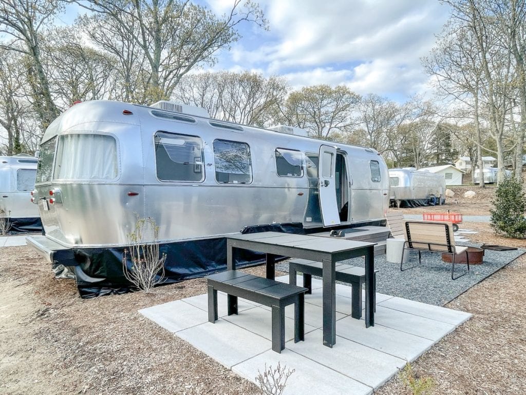 Airstream trail and picnic area at AutoCamp Cape Cod