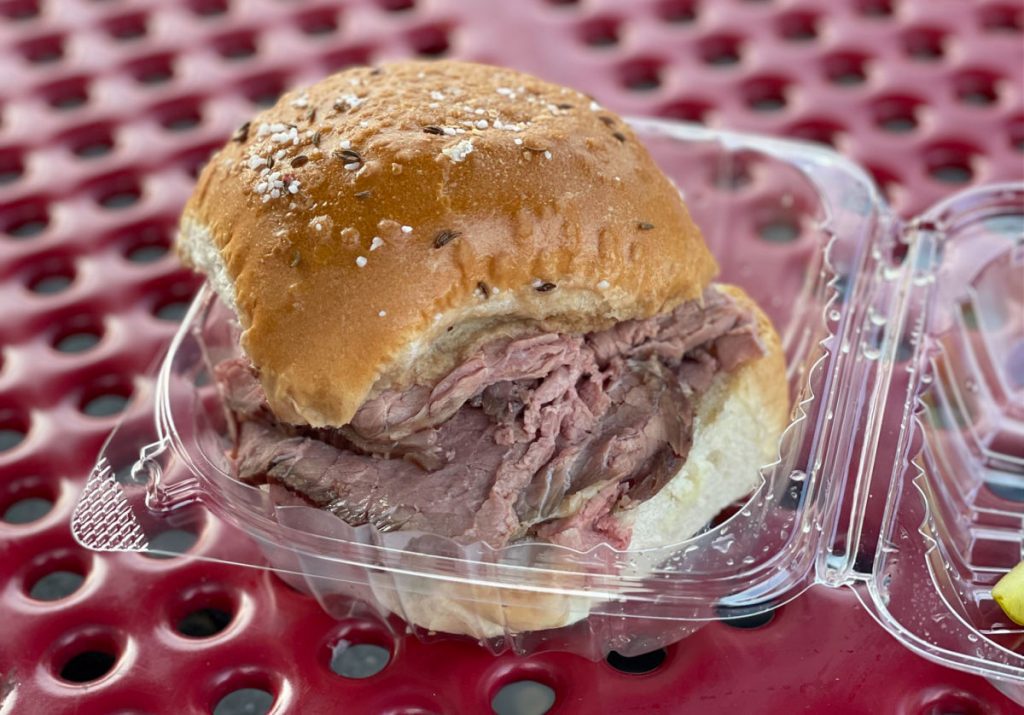 Beef on weck sandwich from Charlie the Butcher