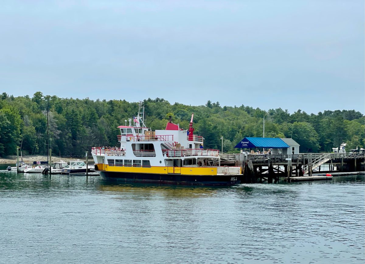 Casco Bay ferry at the Diamond Cove dock
