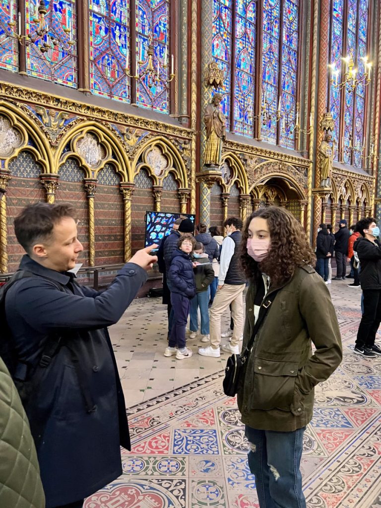 Our guide Ferit inside Sainte-Chapelle