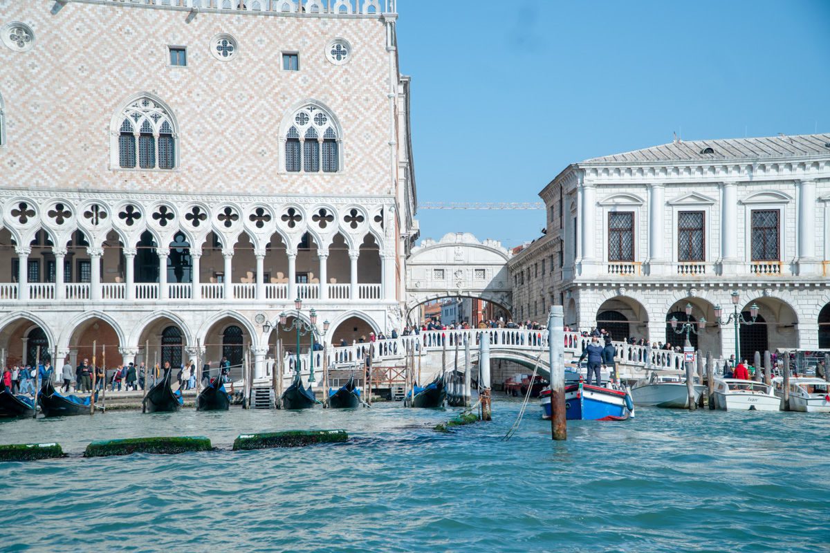 Doge's Palace and Bridge of Sighs from the water