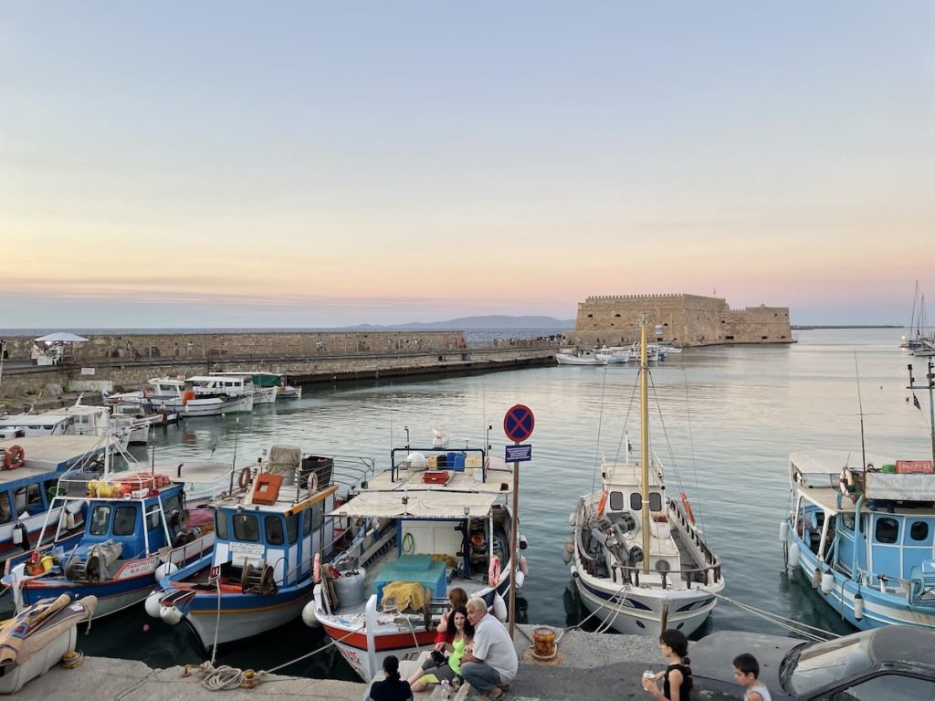 Boats in the Heraklion harbor