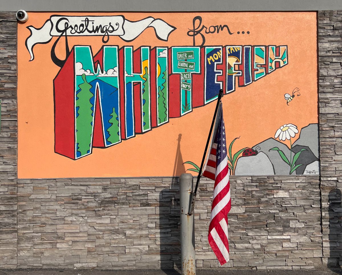 Greetings from Whitefish mural