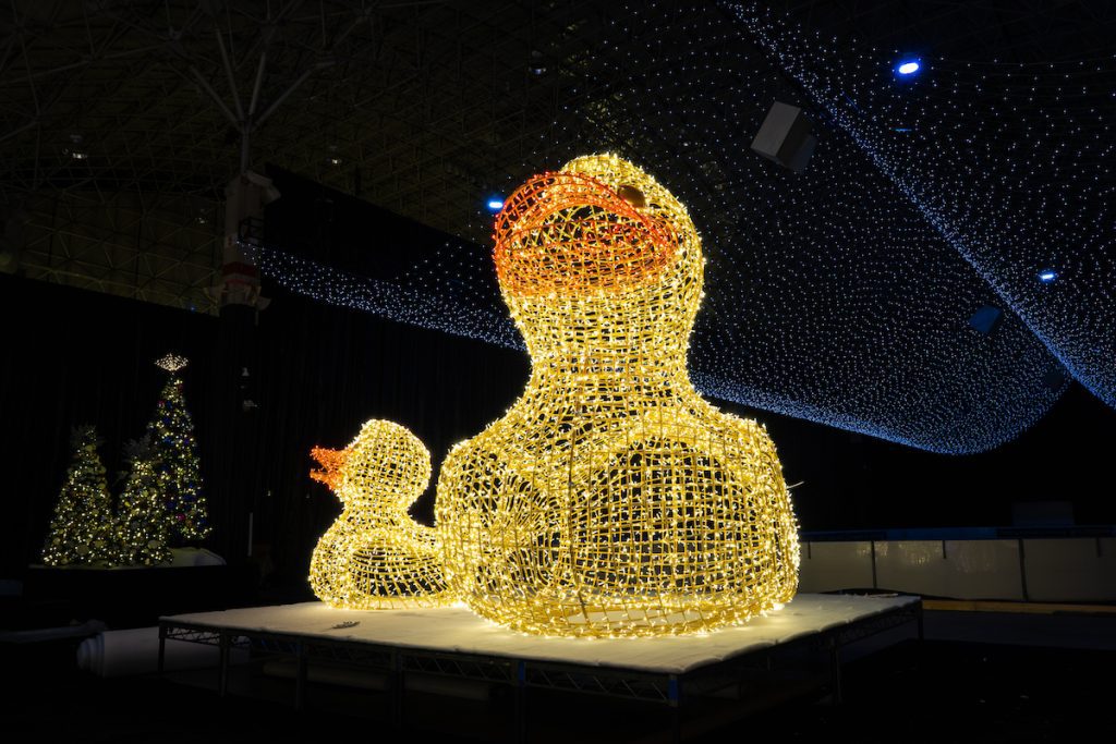 Light up rubber ducky at Light up the Lake at Navy Pier