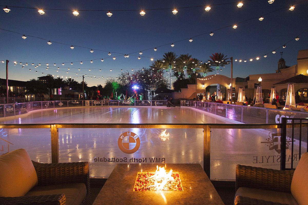 Skating rink and firepit at Fairmont Scottsdale Princess