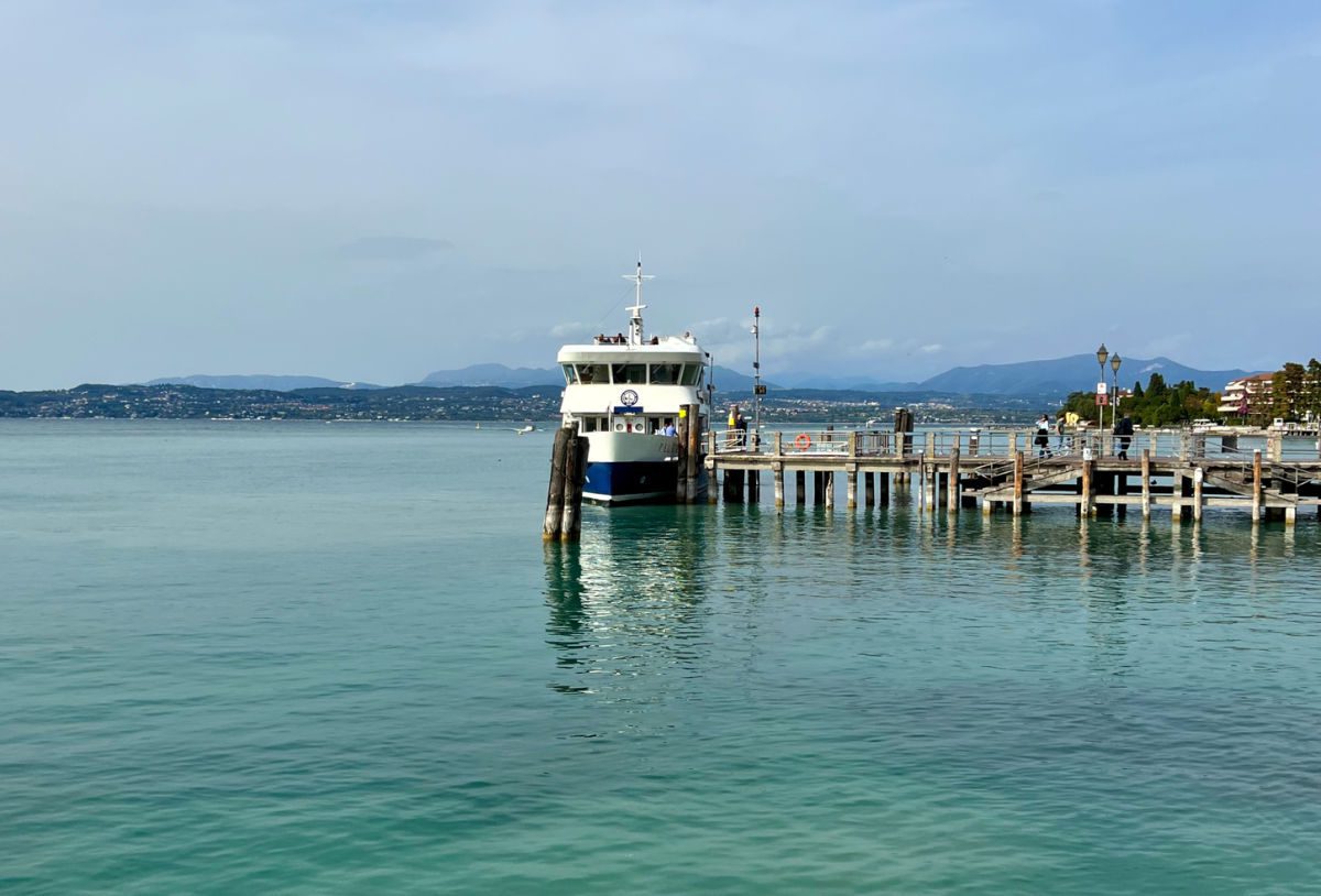 Ferry boat at dock on Lake Garda