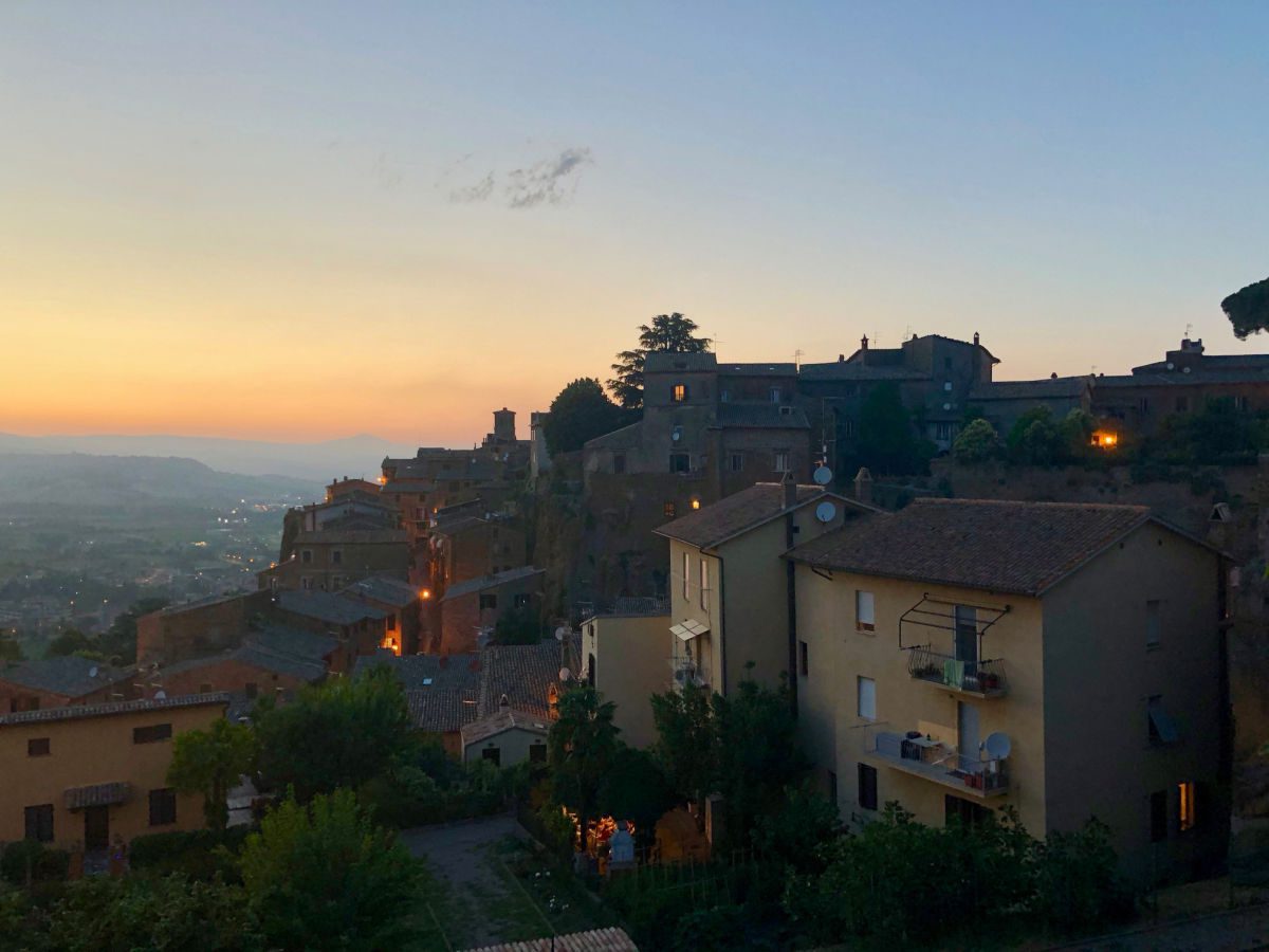 Orvieto town at sunset