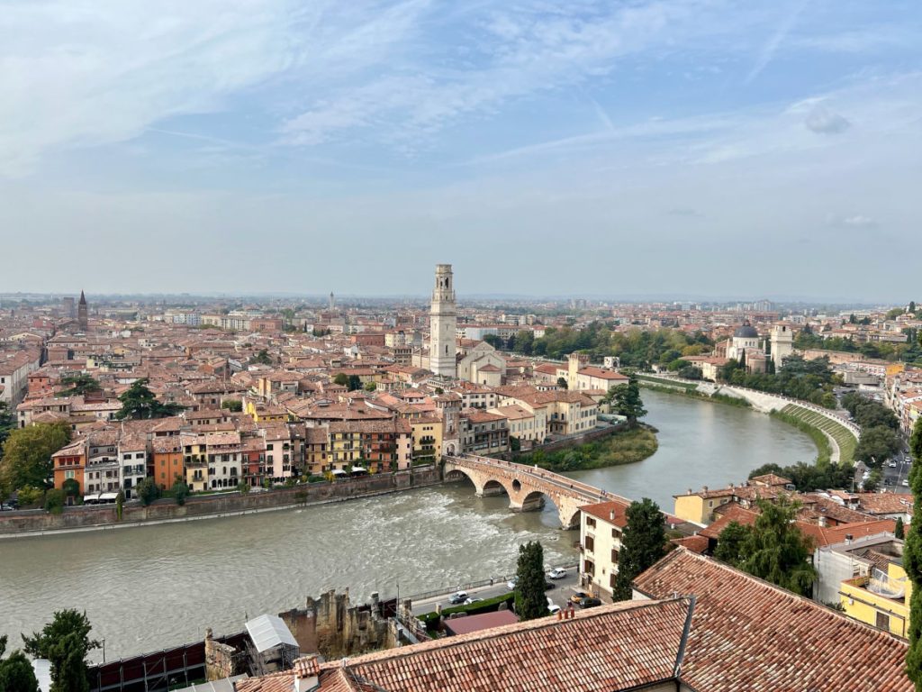 View of Verona and river from above