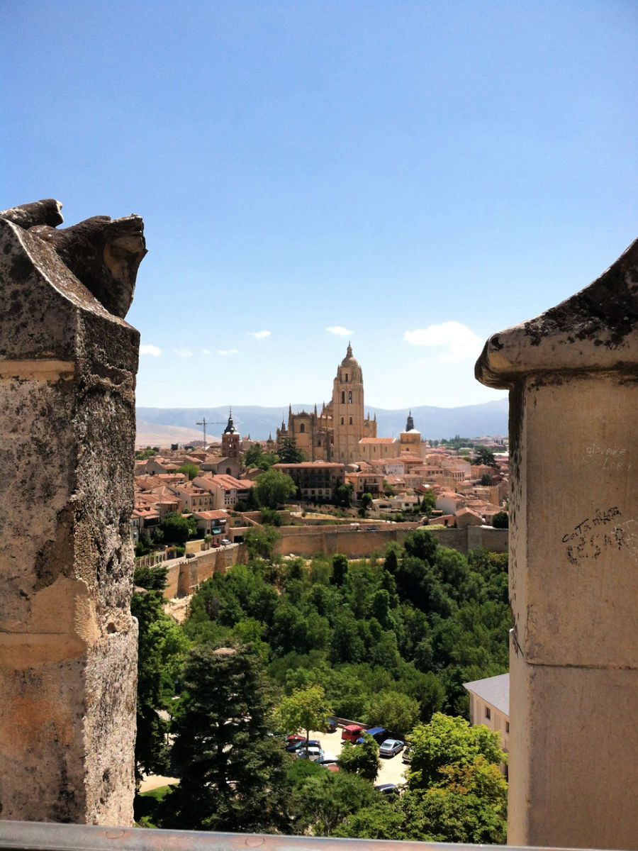 View of the Segovia cathedral from the Alcazar