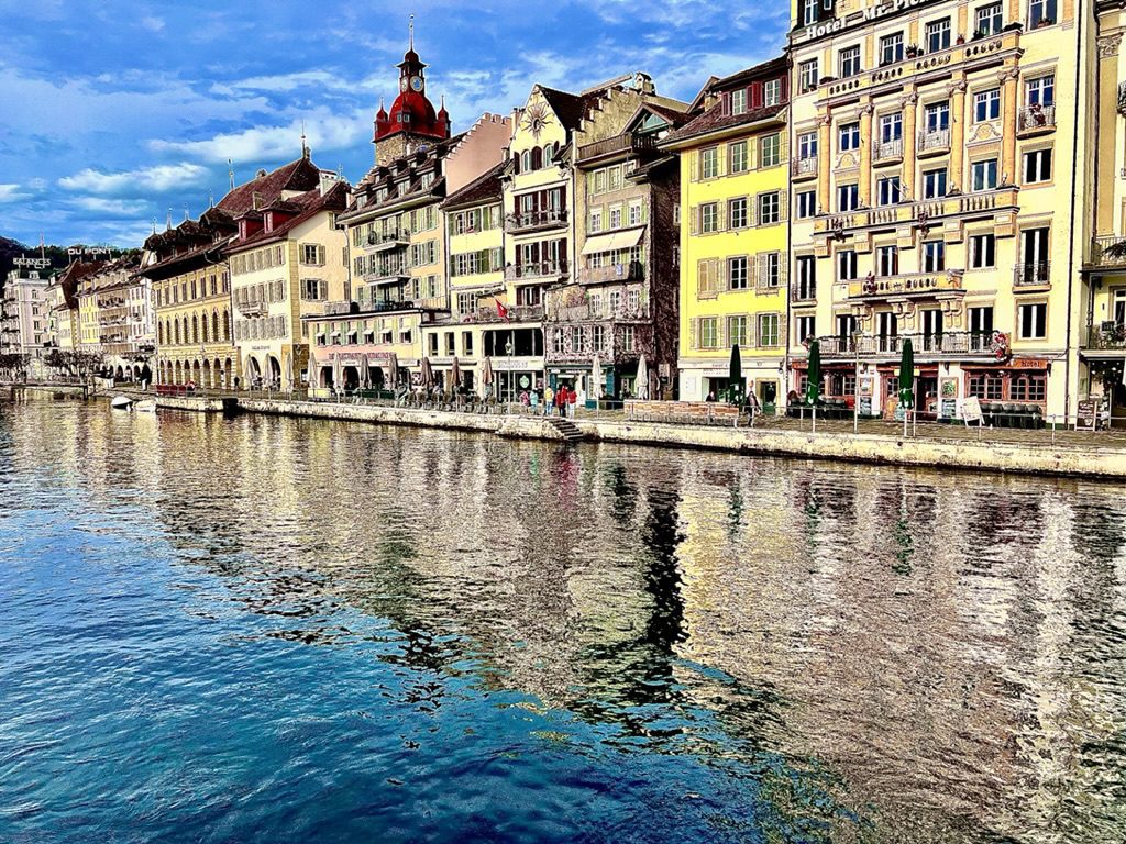 Lucerne buildings on the lakefront