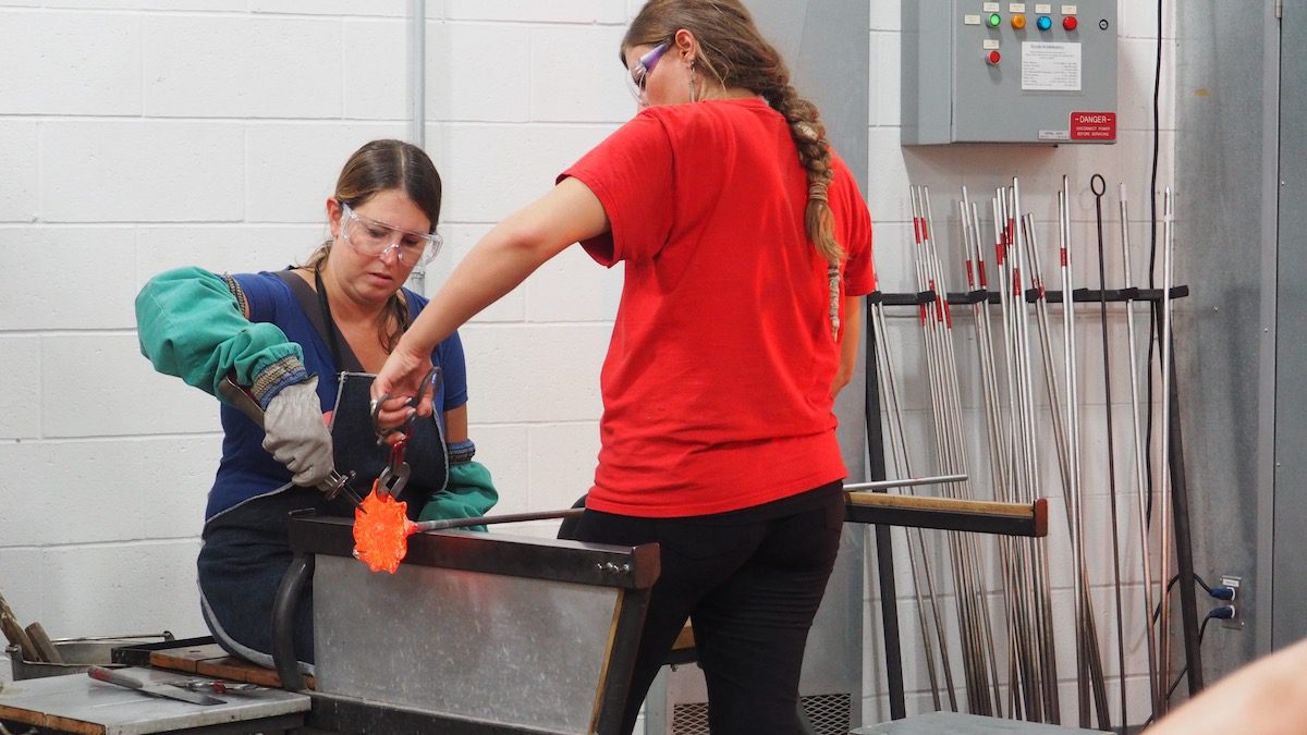 glass blowing at the Corning Museum of Glass