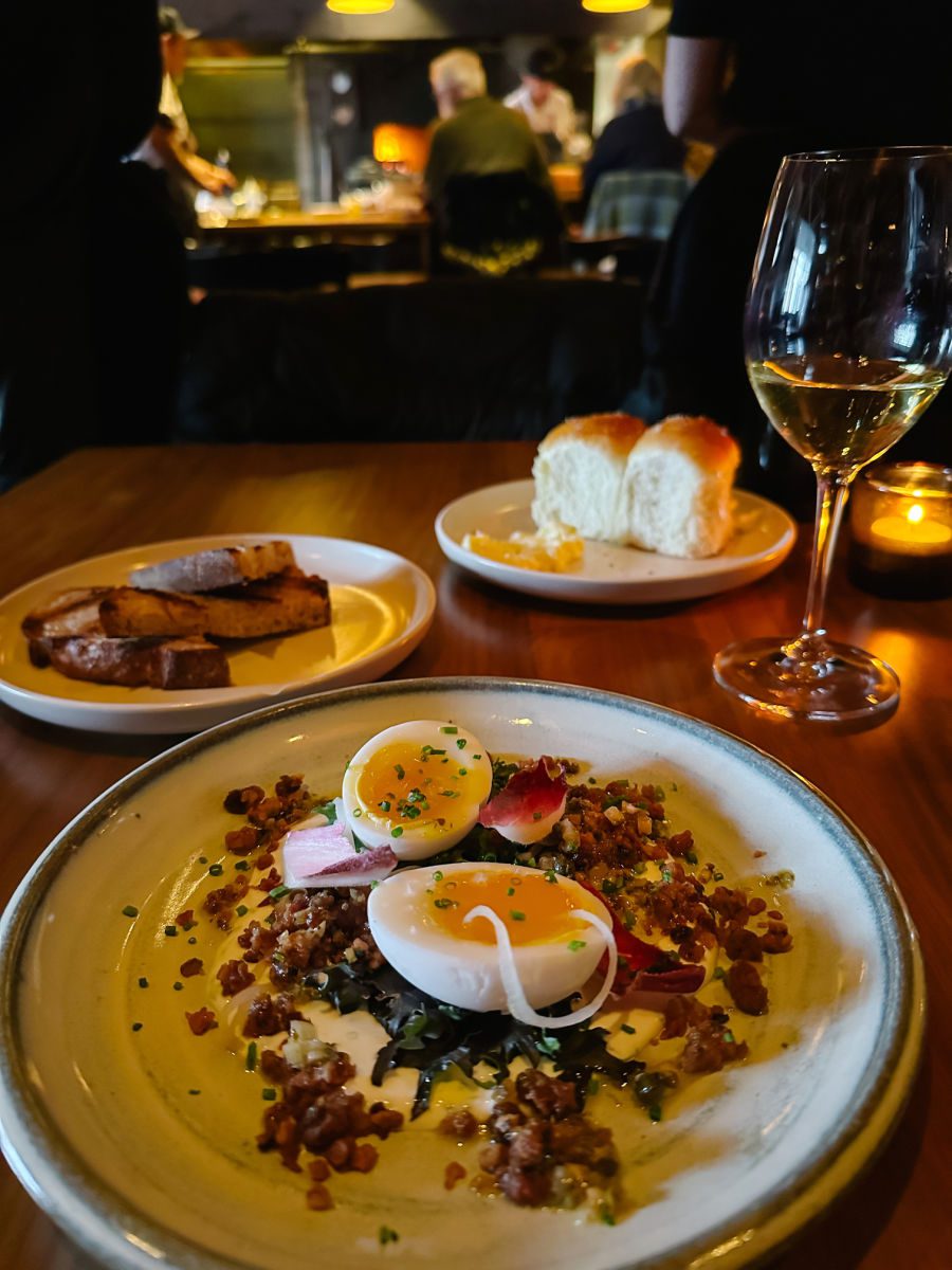 Duck eggs at Hen of the Wood