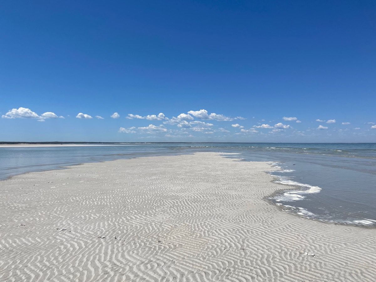 Ripples on sandbar on Mayflower Beach Cape Cod