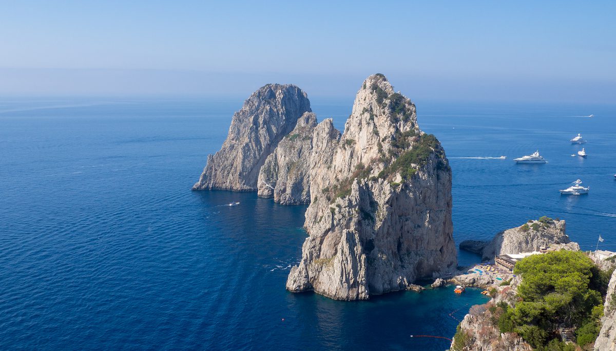 Faraglioni rocks from the Pizzolungo path