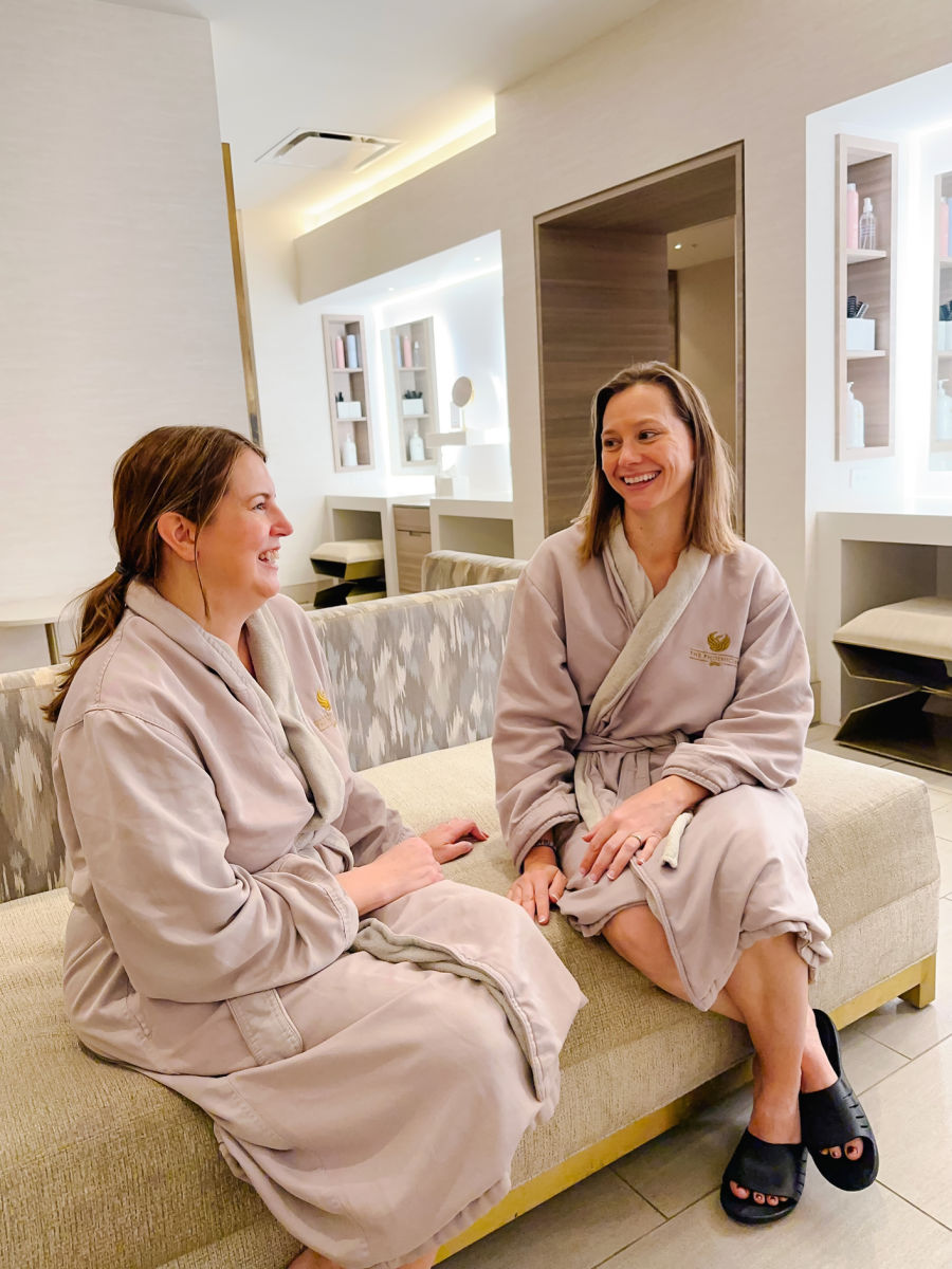 Tamara and Kim at the spa